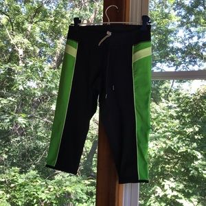 Lululemon Black Crops With Lime Accent